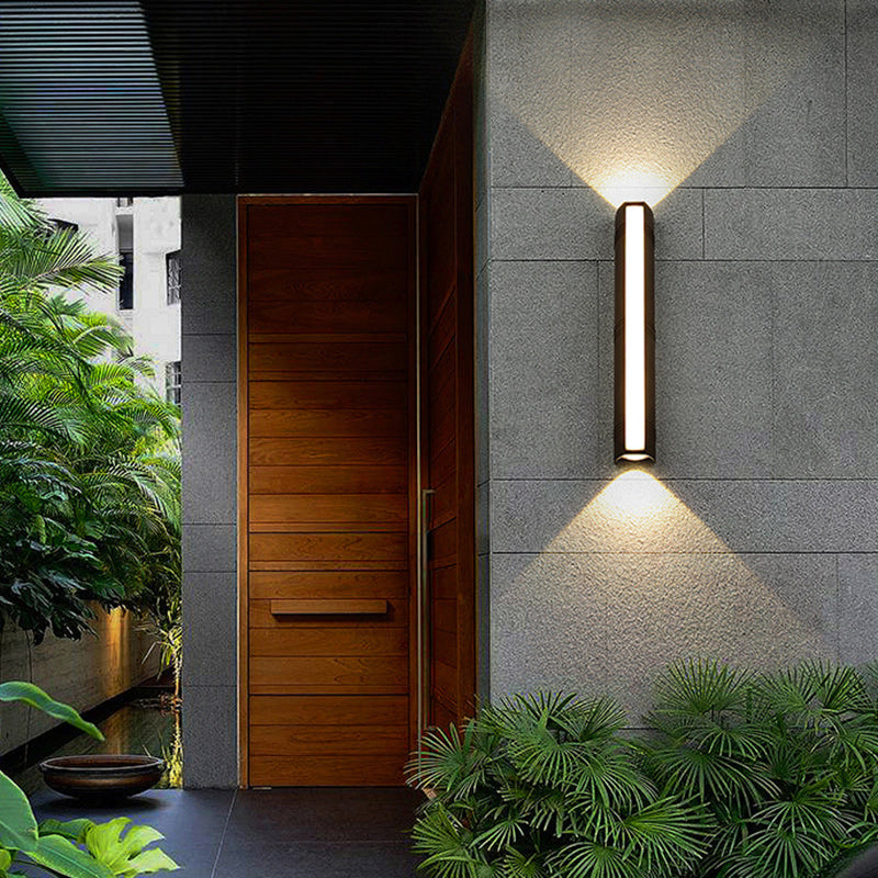 Lámpara Aplique de Pared LED Cuboide Impermeable de Aluminio Completo de Simplicidad Moderna para Patio Exterior 