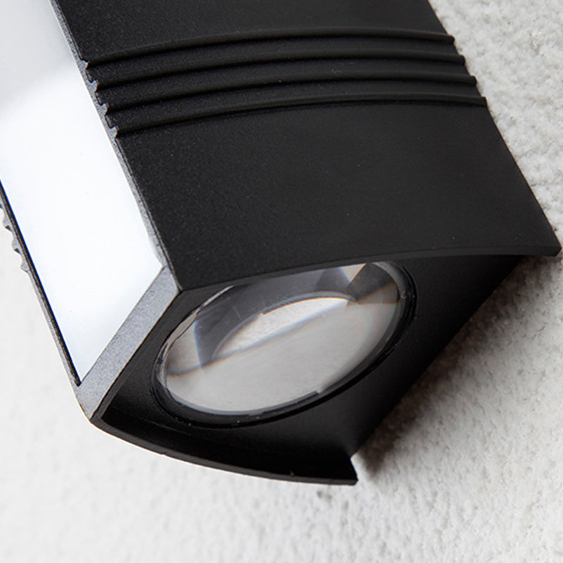 Lámpara Aplique de Pared LED Cuboide Impermeable de Aluminio Completo de Simplicidad Moderna para Patio Exterior 