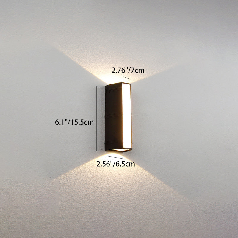 Lámpara Aplique de Pared LED Cuboide Impermeable de Aluminio Completo de Simplicidad Moderna para Patio Exterior 