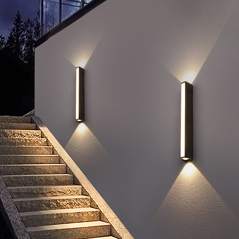 Lámpara Aplique de Pared LED Cuboide Impermeable de Aluminio Completo de Simplicidad Moderna para Patio Exterior 