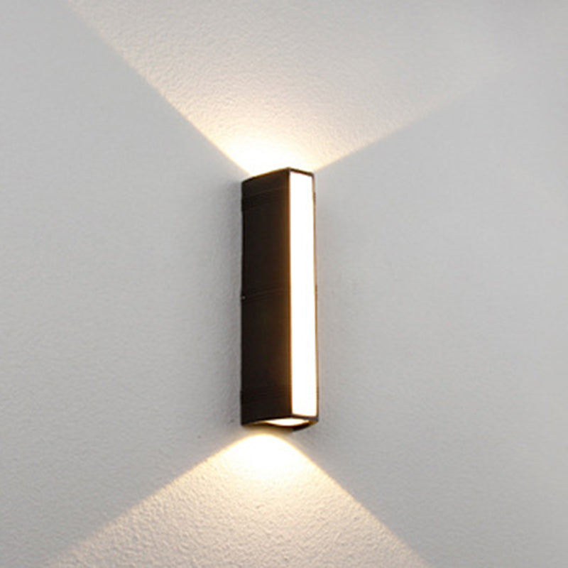 Lámpara Aplique de Pared LED Cuboide Impermeable de Aluminio Completo de Simplicidad Moderna para Patio Exterior 