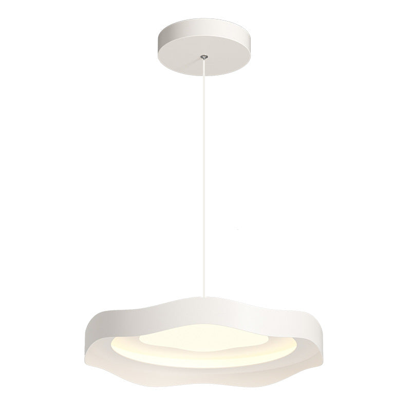 Modern Minimalist Dome Wave Round Iron Aluminum Lampshade LED Pendant Light For Dining Room