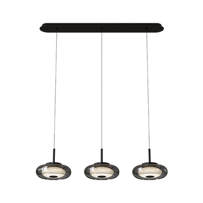 Contemporary Scandinavian Round Bowl Shape Iron Glass Lampshade LED Chandeliers For Dining Room