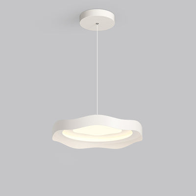 Modern Minimalist Dome Wave Round Iron Aluminum Lampshade LED Pendant Light For Dining Room