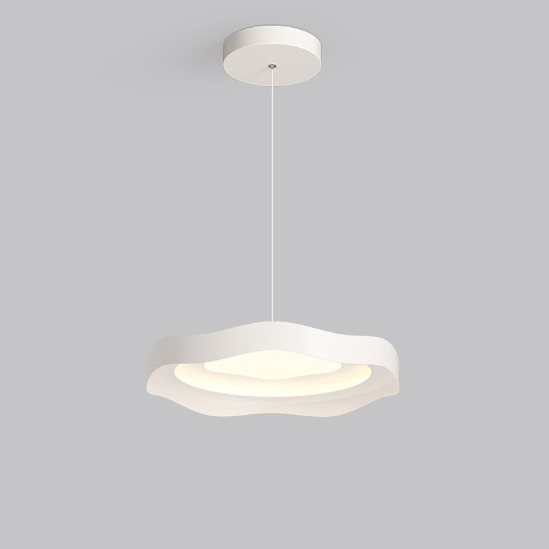 Modern Minimalist Dome Wave Round Iron Aluminum Lampshade LED Pendant Light For Dining Room
