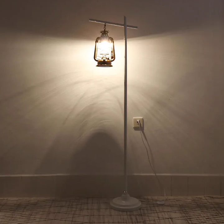 Contemporary Simplicity Kettle Shape Iron Glass Lampshade 1 - Light Standing Floor Lamp For Living Room