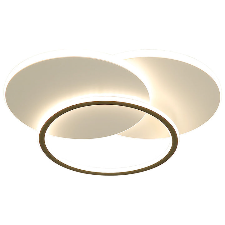 Contemporary Simplicity Stitching Round Square Hardware PMMA Lampshade LED Flush Mount Ceiling Light For Bedroom