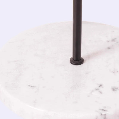 Contemporary Scandinavian Round Acrylic Iron Lampshade Marble Base LED Standing Floor Lamp For Living Room