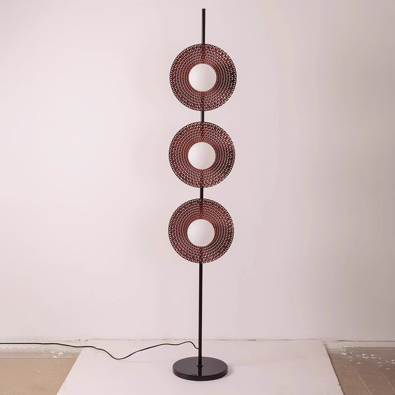 Contemporary Scandinavian Round Acrylic Iron Lampshade Marble Base LED Standing Floor Lamp For Living Room