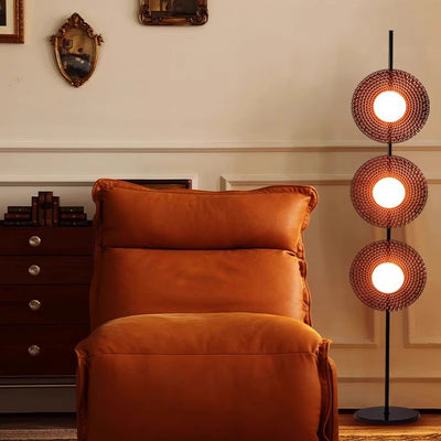 Contemporary Scandinavian Round Acrylic Iron Lampshade Marble Base LED Standing Floor Lamp For Living Room