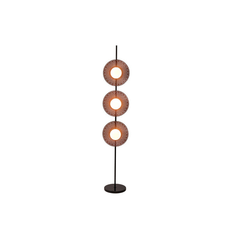 Contemporary Scandinavian Round Acrylic Iron Lampshade Marble Base LED Standing Floor Lamp For Living Room
