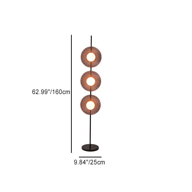 Contemporary Scandinavian Round Acrylic Iron Lampshade Marble Base LED Standing Floor Lamp For Living Room