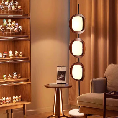 Contemporary Scandinavian Round Acrylic Iron Lampshade Marble Base LED Standing Floor Lamp For Living Room