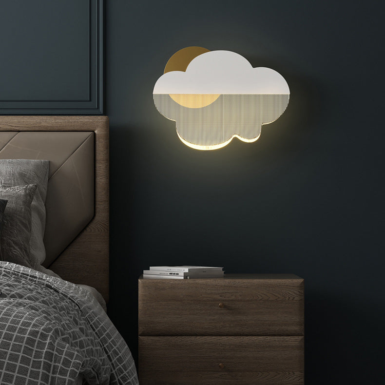Contemporary Creative Clouds Iron Acrylic Lampshade LED Wall Sconce Lamp For Bedroom