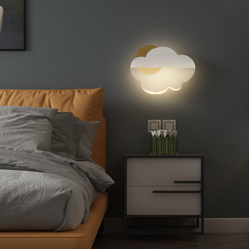 Contemporary Creative Clouds Iron Acrylic Lampshade LED Wall Sconce Lamp For Bedroom