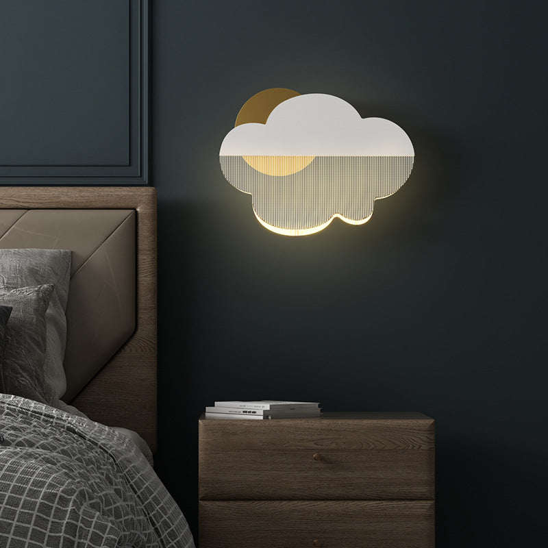Contemporary Creative Clouds Iron Acrylic Lampshade LED Wall Sconce Lamp For Bedroom
