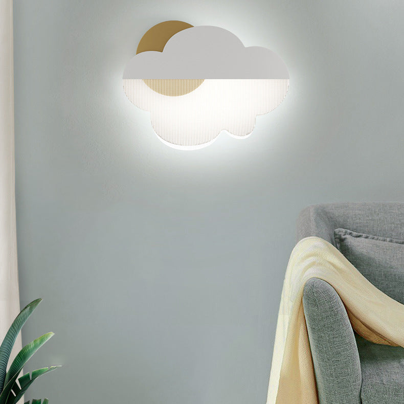 Contemporary Creative Clouds Iron Acrylic Lampshade LED Wall Sconce Lamp For Bedroom