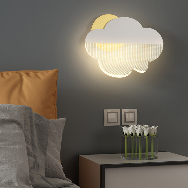 Contemporary Creative Clouds Iron Acrylic Lampshade LED Wall Sconce Lamp For Bedroom