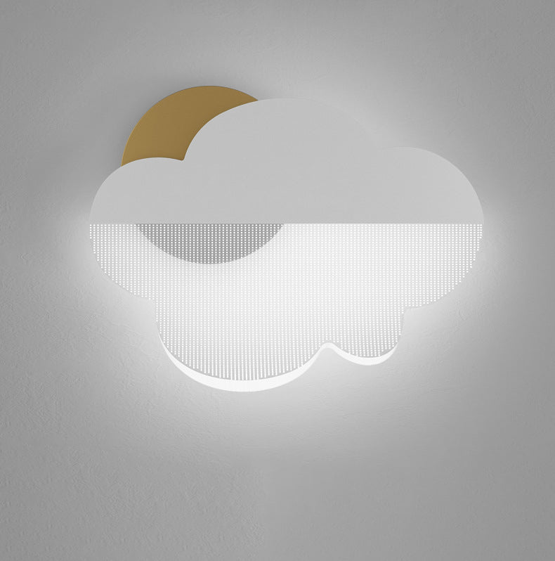 Contemporary Creative Clouds Iron Acrylic Lampshade LED Wall Sconce Lamp For Bedroom