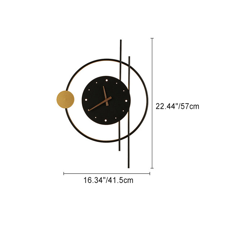Contemporary Creative Clocks Iron Lampshade Walnut Pointer LED Wall Sconce Lamp For Living Room