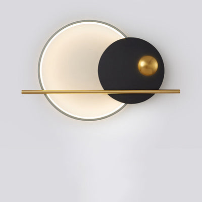 Contemporary Nordic Stitching Circle Iron Acrylic Lampshade LED Wall Sconce Lamp For Living Room