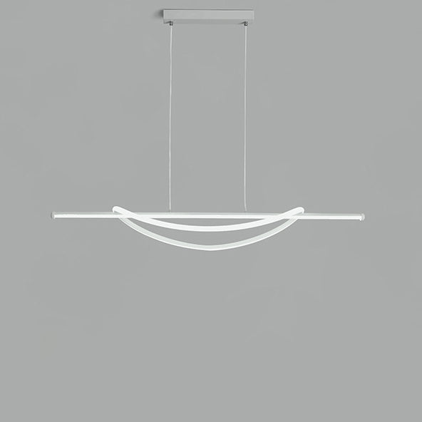 Lustre LED en aluminium et fer à silicone avec ligne de couture circulaire minimaliste moderne pour salle à manger 