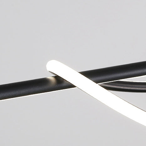 Lustre LED en aluminium et fer à silicone avec ligne de couture circulaire minimaliste moderne pour salle à manger 