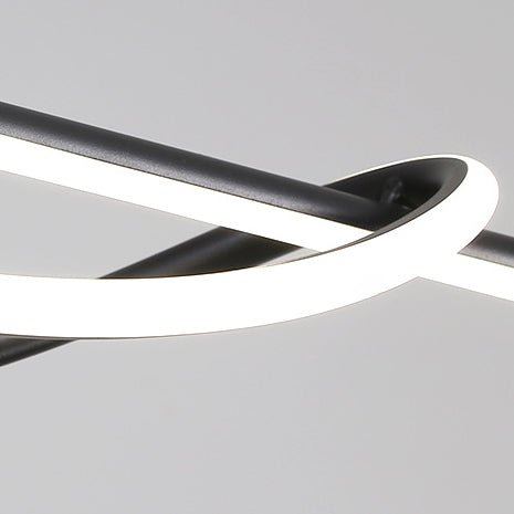 Lustre LED en aluminium et fer à silicone avec ligne de couture circulaire minimaliste moderne pour salle à manger 