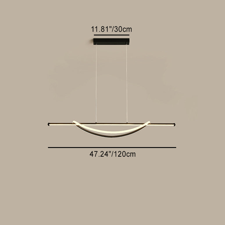Lustre LED en aluminium et fer à silicone avec ligne de couture circulaire minimaliste moderne pour salle à manger 