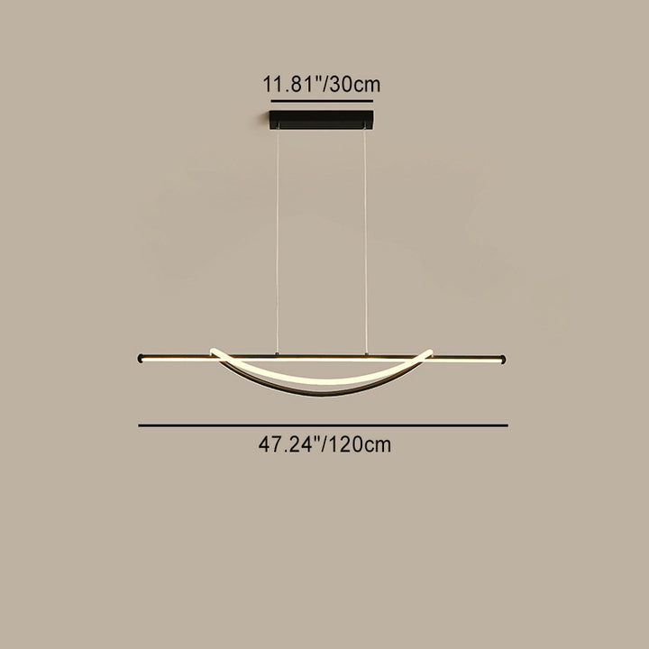 Lustre LED en aluminium et fer à silicone avec ligne de couture circulaire minimaliste moderne pour salle à manger 