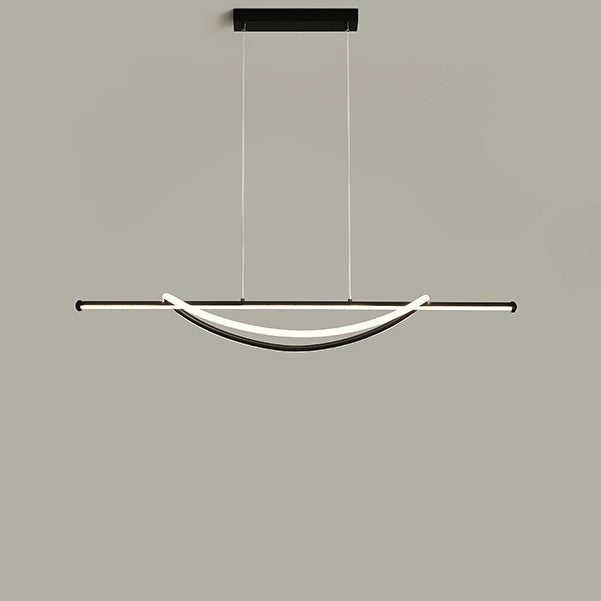 Lustre LED en aluminium et fer à silicone avec ligne de couture circulaire minimaliste moderne pour salle à manger 