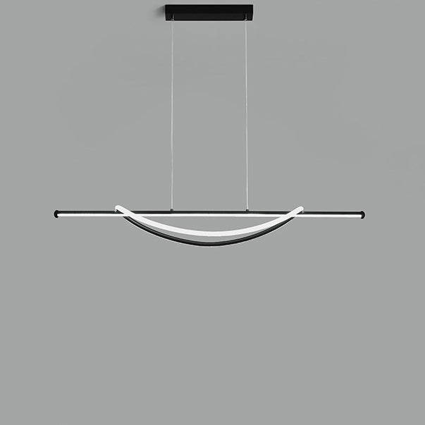 Lustre LED en aluminium et fer à silicone avec ligne de couture circulaire minimaliste moderne pour salle à manger 