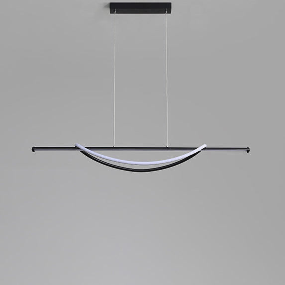Lustre LED en aluminium et fer à silicone avec ligne de couture circulaire minimaliste moderne pour salle à manger 