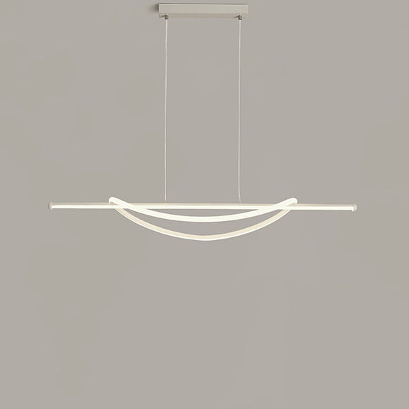 Lustre LED en aluminium et fer à silicone avec ligne de couture circulaire minimaliste moderne pour salle à manger 