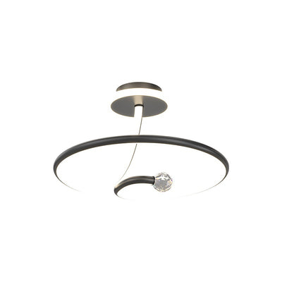 Modern Simplicity Geometric Curve Aluminum Acrylic Lampshade Iron LED Semi-Flush Mount Ceiling Light For Hallways