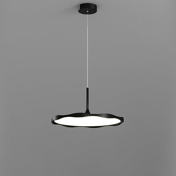 Dôme Minimaliste Moderne Vague Ronde Abat-jour en Acrylique Aluminium Fer Lampe Suspendue LED Pour Salle à Manger 