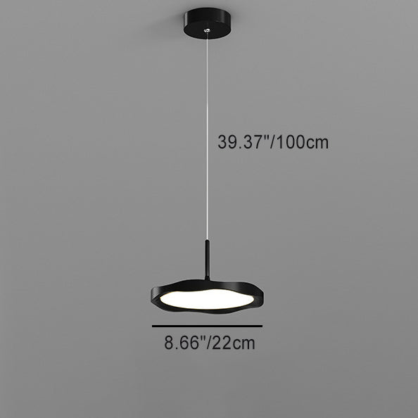Dôme Minimaliste Moderne Vague Ronde Abat-jour en Acrylique Aluminium Fer Lampe Suspendue LED Pour Salle à Manger 