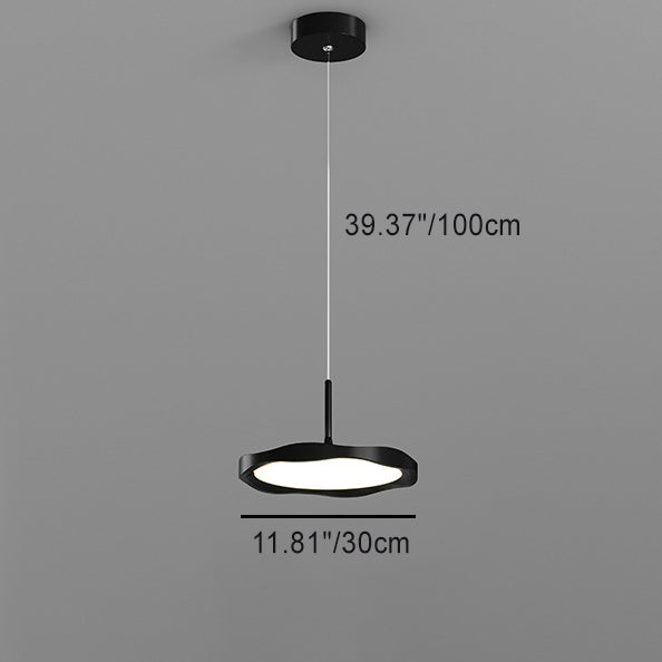 Dôme Minimaliste Moderne Vague Ronde Abat-jour en Acrylique Aluminium Fer Lampe Suspendue LED Pour Salle à Manger 