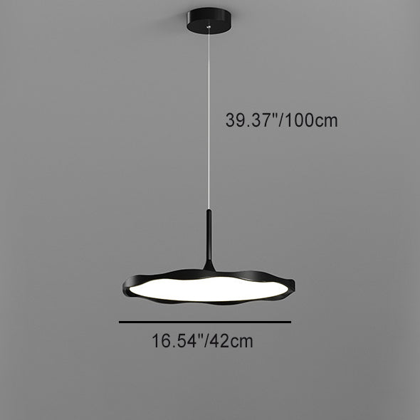 Dôme Minimaliste Moderne Vague Ronde Abat-jour en Acrylique Aluminium Fer Lampe Suspendue LED Pour Salle à Manger 