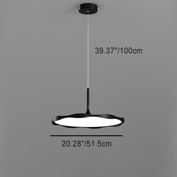 Dôme Minimaliste Moderne Vague Ronde Abat-jour en Acrylique Aluminium Fer Lampe Suspendue LED Pour Salle à Manger 