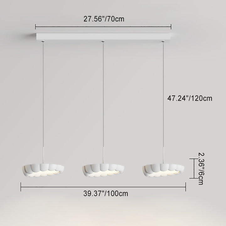 Lampes LED modernes minimalistes rondes en ABS avec abat-jour en fer pour salle à manger 