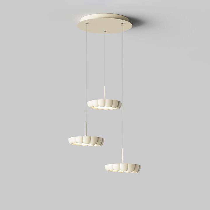 Lampes LED modernes minimalistes rondes en ABS avec abat-jour en fer pour salle à manger 