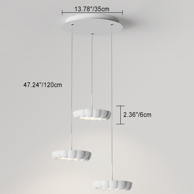 Lampes LED modernes minimalistes rondes en ABS avec abat-jour en fer pour salle à manger 
