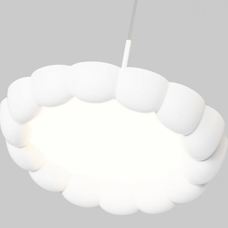 Lampes LED modernes minimalistes rondes en ABS avec abat-jour en fer pour salle à manger 