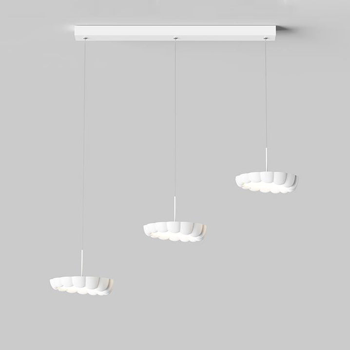 Lampes LED modernes minimalistes rondes en ABS avec abat-jour en fer pour salle à manger 