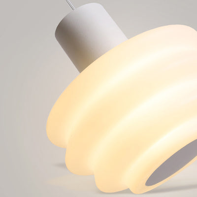 Contemporary Nordic Dome Wave Roto-molding Lampshade Iron LED Pendant Light For Bedroom