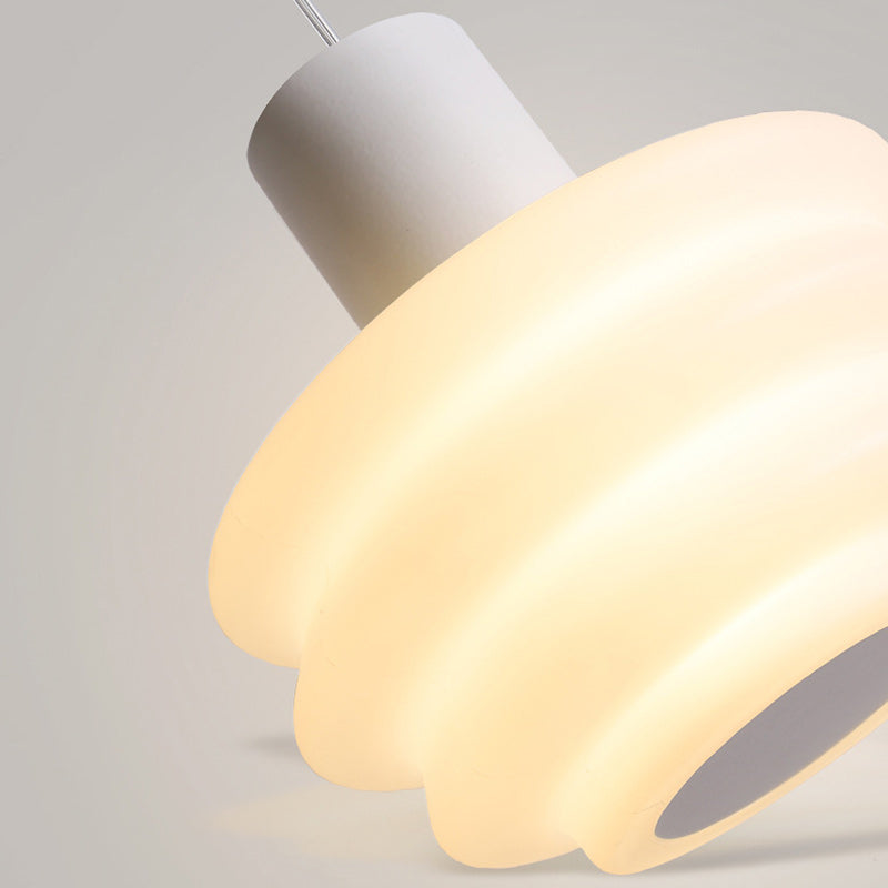 Contemporary Nordic Dome Wave Roto-molding Lampshade Iron LED Pendant Light For Bedroom