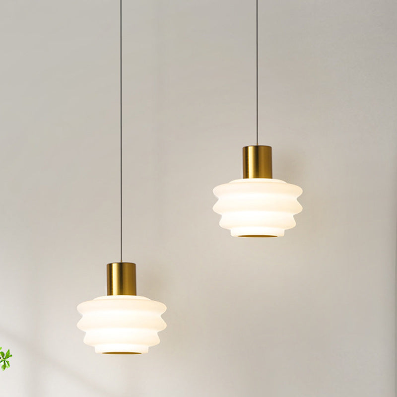 Contemporary Nordic Dome Wave Roto-molding Lampshade Iron LED Pendant Light For Bedroom