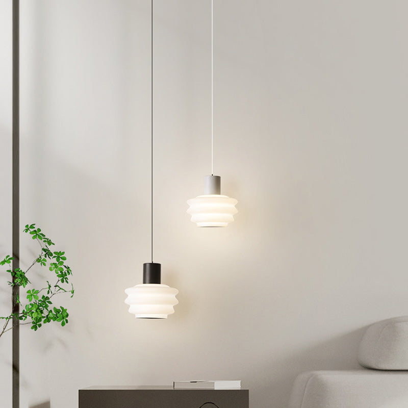 Contemporary Nordic Dome Wave Roto-molding Lampshade Iron LED Pendant Light For Bedroom
