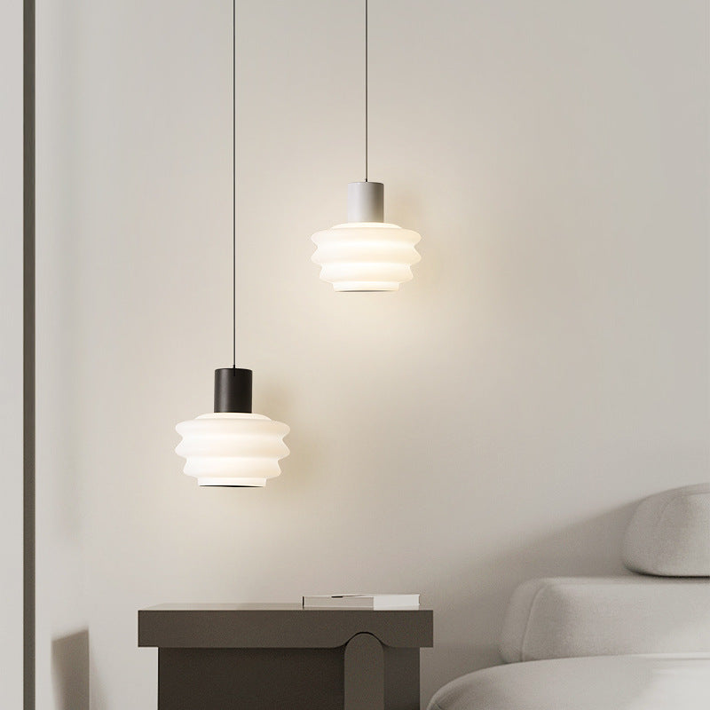 Contemporary Nordic Dome Wave Roto-molding Lampshade Iron LED Pendant Light For Bedroom